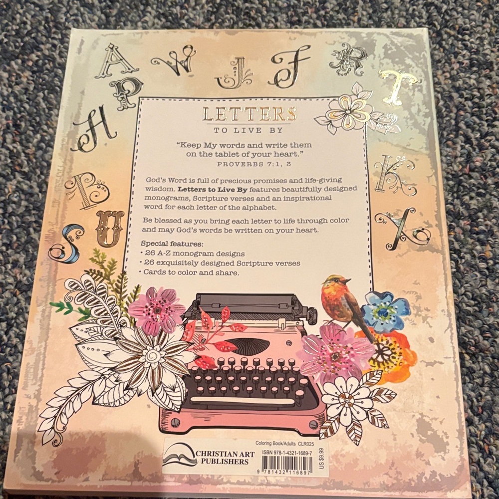 Coloring Book with Floral Design - Picture 2 of 8